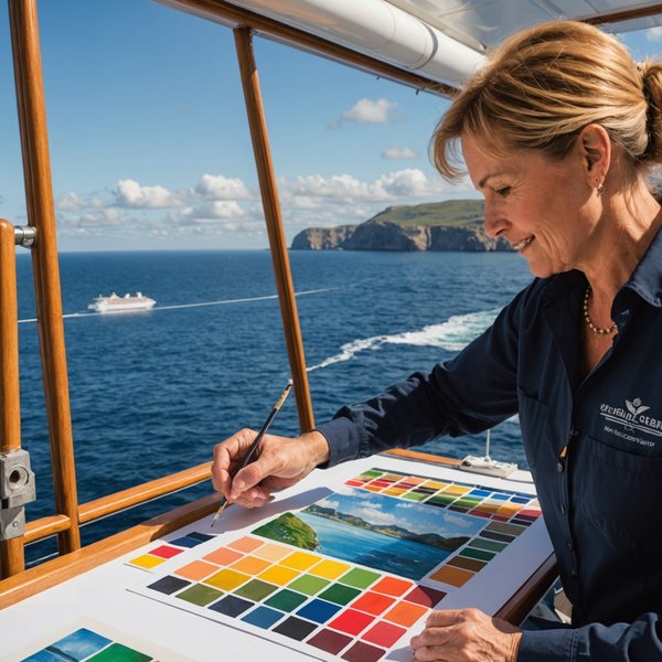 Quelle croisière propose des ateliers de peinture de paysages en haute mer?